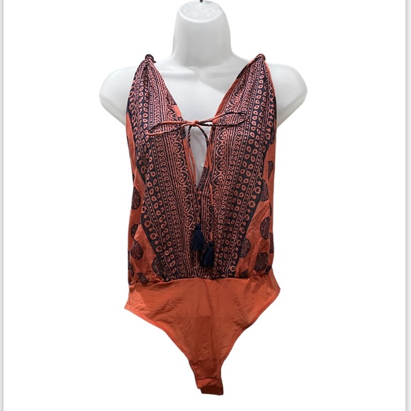 Free People Tops - NWT Free People Soul Of The Sun Cotton Bodysuit Brick Combo - Choose Sz